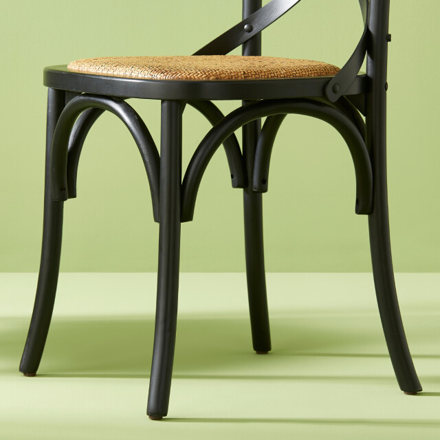 CaliCosy Set van 6 stoelen van massief hout en webbing l61 cm bistrot 3033551 large