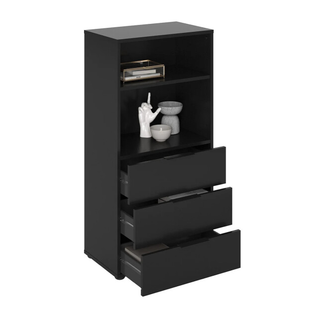 CaliCosy Ladenkast 3 lades 2 open nissen zwart l50 cm donker 2929819 large