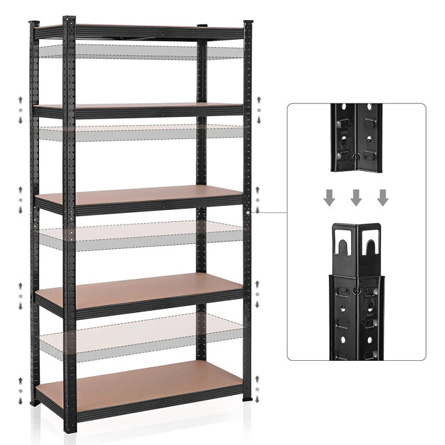 CaliCosy Industriële 5-niveaus modulaire plank als bureau l90 x h180 cm 2929998 large