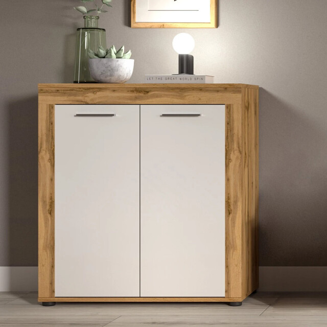 CaliCosy Eiken wit en wotan 2-deurs dressoir l80 cm aosta 2951192 large