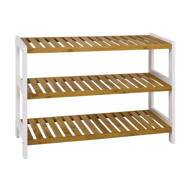 CaliCosy Schoenenrek van bamboe en witte decoratie h55 cm 2951172 large