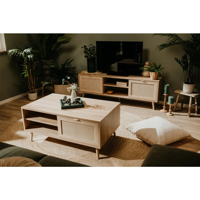 CaliCosy Tv-meubel 2 deuren l150 cm rotanprint bali 2929978 large