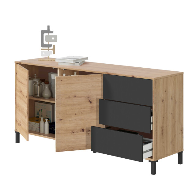 CaliCosy Dressoir met 3 laden l154 cm brooklyn 2937024 large
