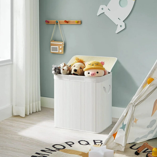 CaliCosy Wasmand met 3 compartimenten en verwijderbare zakken van bamboe en wit 2929478 large