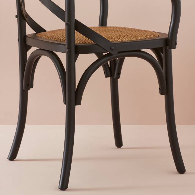 CaliCosy Set van 6 bridge fauteuils van massief hout en webbing l62 cm bistrot 3018352 large