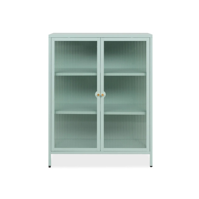 CaliCosy Commode avec 2 portes vitrées et 2 étagères en métal l80 cm milton 3042272 large
