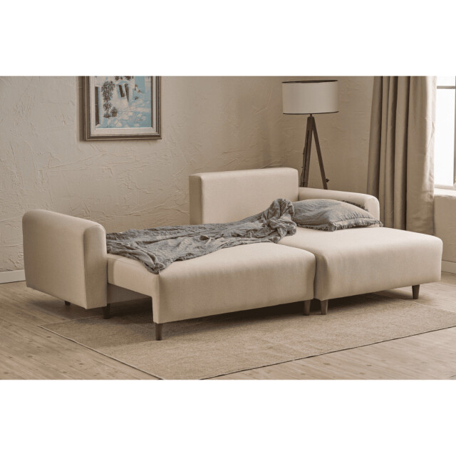CaliCosy Hoekbank met slaapfunctie en rechtse chaise longue in stof l246 cm mane 3079647 large