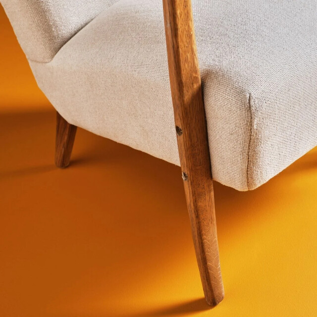 Signature Fauteuil van eikenhout en linnen, jacques 2931759 large