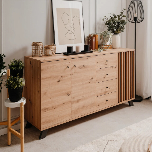 CaliCosy Buffet 3 deuren en 4 laden eikenhouten decor l160 cm lublin 2930159 large