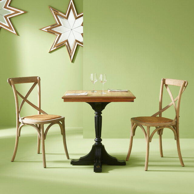 CaliCosy Set van 2 stoelen van massief hout en webbing l61 cm bistrot 3018349 large