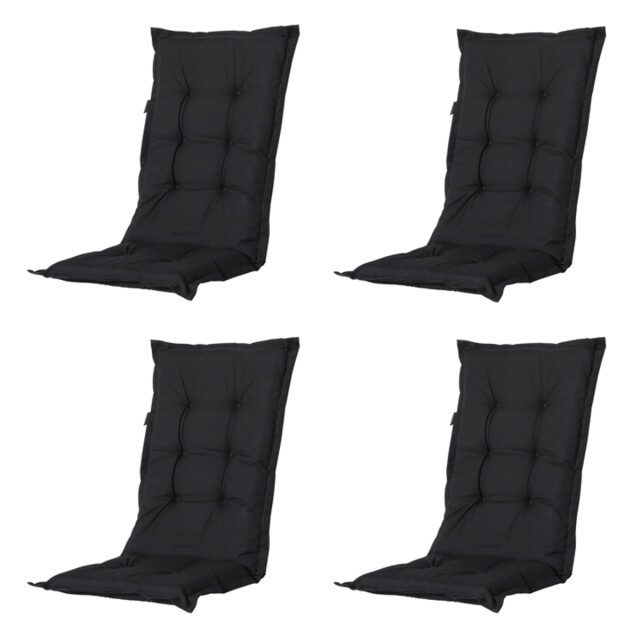 Madison tuinkussens hoge rug panama black 123x50 - 4 stuks 2911393 large