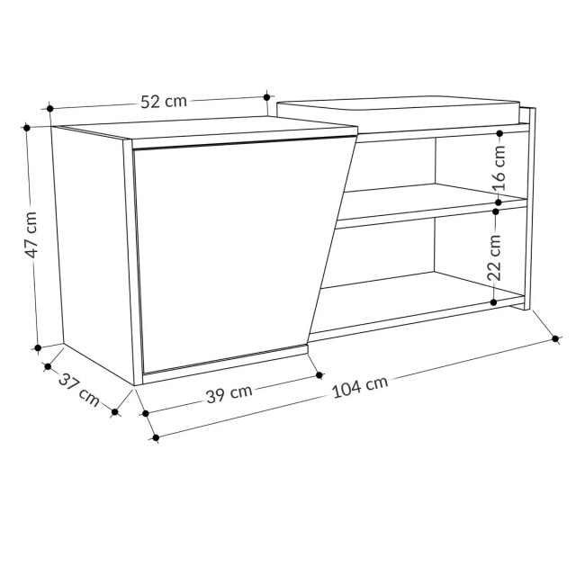 CaliCosy Schoenenkast 1 deur l104 cm fiona 2937504 large