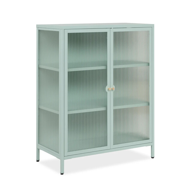 CaliCosy Commode avec 2 portes vitrées et 2 étagères en métal l80 cm milton 3042272 large