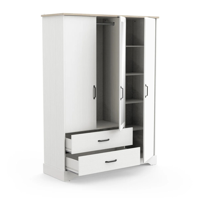 CaliCosy Kast met 3 deuren, 1 spiegel en 2 laden cottage h199,60 cm 2930620 large
