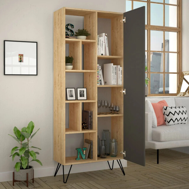 CaliCosy Etagère 11 planken en 1 deur h190 cm jedda 2937484 large