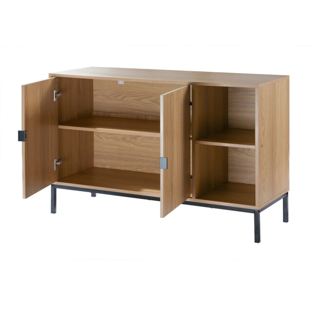CaliCosy Dressoir met 2 deuren en 2 open vakken in groefhoutlook l110 cm tara 3040613 large