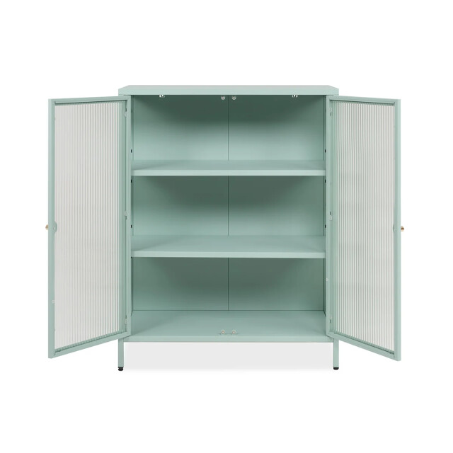 CaliCosy Commode avec 2 portes vitrées et 2 étagères en métal l80 cm milton 3042272 large