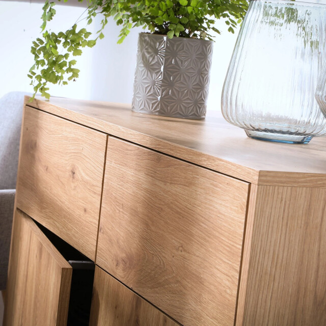 CaliCosy Ladekast eiken decor 2 deuren 2 lades l90 x h80 cm lenny 2930241 large