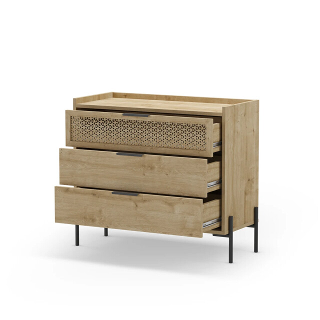 CaliCosy Ladenkast met 3 laden en metalen poten inca l90 cm 2930300 large
