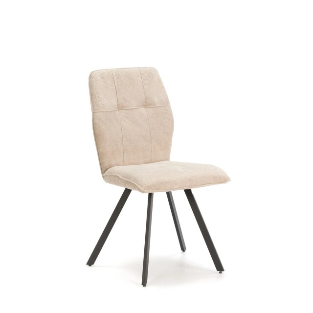 CaliCosy Set van 4 stoelen in stof met zwarte metalen poten l47 cm mery 3078753 large