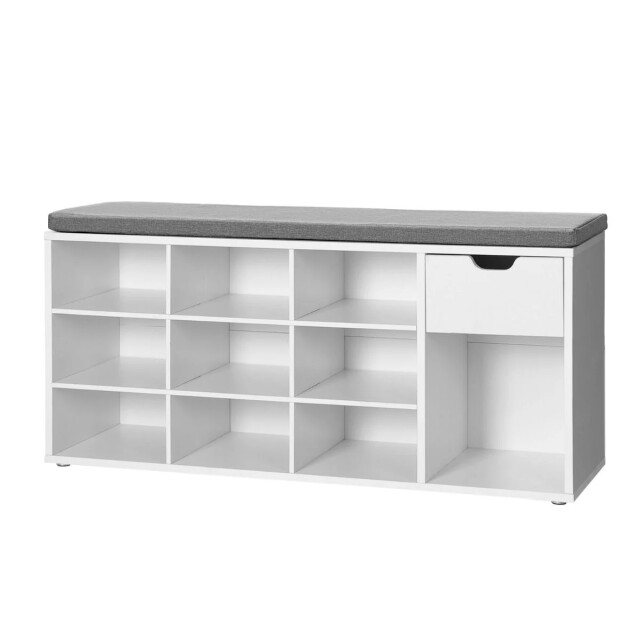 CaliCosy Opbergbank voor schoenen wit 10 vakken 1 lade 2930201 large
