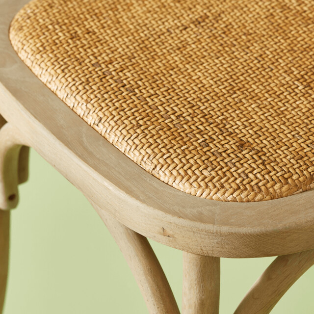 CaliCosy Set van 2 bridge fauteuils van massief hout en webbing l62 cm bistrot 3018351 large