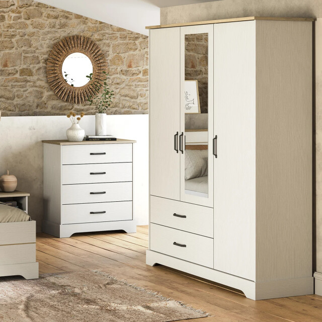 CaliCosy Kast met 3 deuren, 1 spiegel en 2 laden cottage h199,60 cm 2930620 large