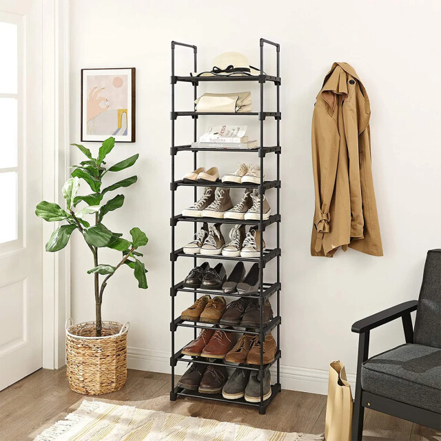 CaliCosy Schoenenrek van zwart ijzer met 10 moduleerbare niveaus l45 x h174 cm 2929400 large