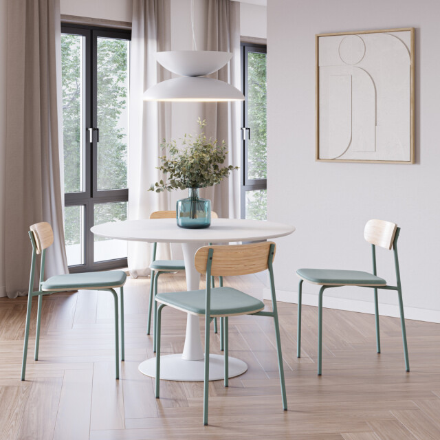 CaliCosy Set van 2 stoelen in stof met zwarte metalen poten l46 cm adriana 3078773 large