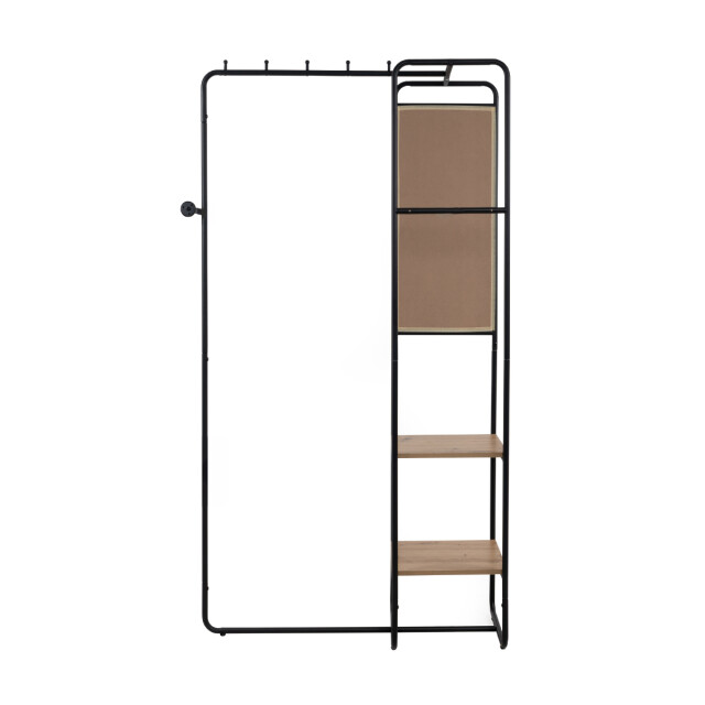 CaliCosy Kapstok van gelakt metaal met 6 haken, 2 planken en 1 spiegel h185 cm luton 3016573 large