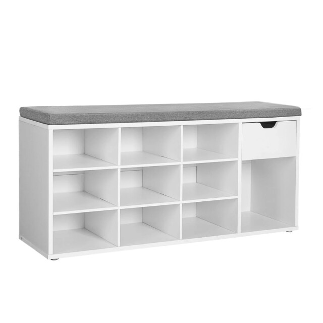 CaliCosy Opbergbank voor schoenen wit 10 vakken 1 lade 2930201 large