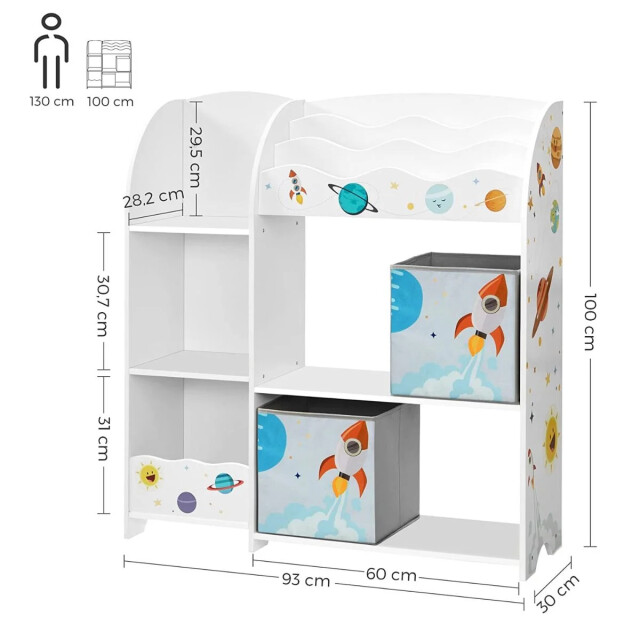 CaliCosy Kinderboekenkast met boekenplank en 2 opbergbakken 2930200 large