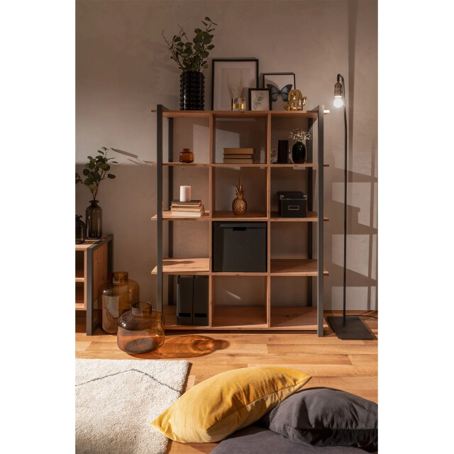 CaliCosy Industriële boekenkast 12 vakken h145 cm denver 2931920 large