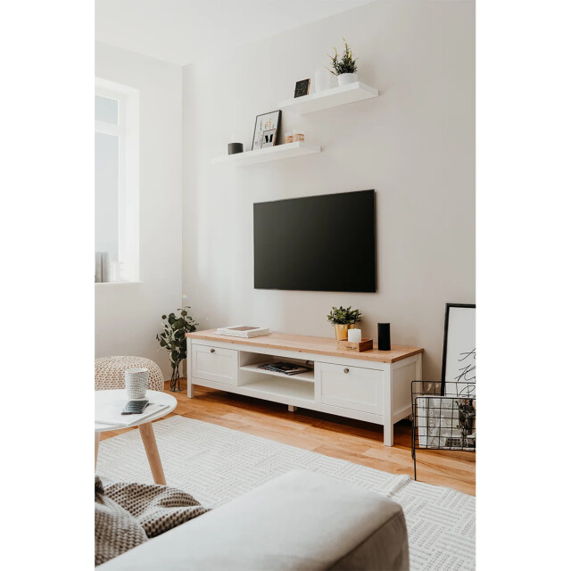 CaliCosy Tv-meubel 2 laden l160 cm witte decoratie bergen 2929980 large