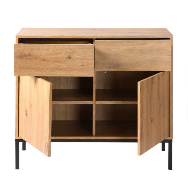 CaliCosy Ladekast eiken decor 2 deuren 2 lades l90 x h80 cm lenny 2930241 large