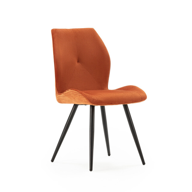 CaliCosy Set van 2 stoelen in stof met zwarte metalen poten l45 cm adaya 3078568 large