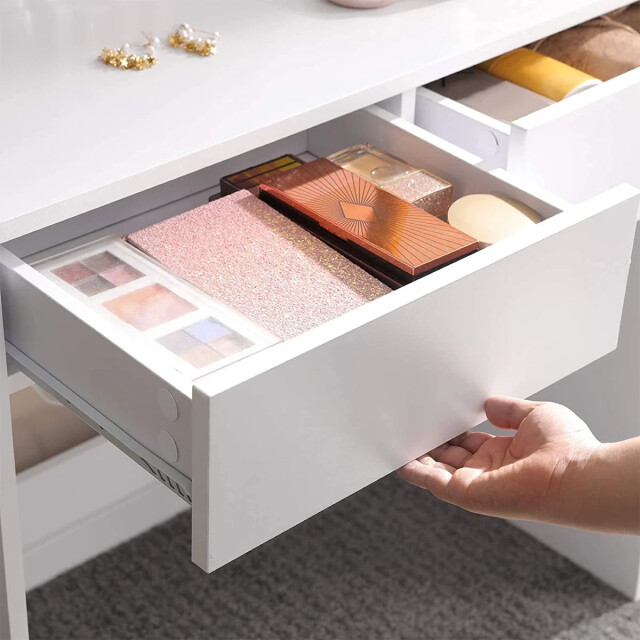 CaliCosy Kaptafel wit met 1 spiegel en 2 laden l80 x h140 cm 2930001 large