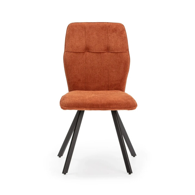 CaliCosy Set van 4 stoelen in stof met zwarte metalen poten l47 cm mery 3078754 large