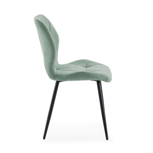 CaliCosy Set van 4 stoelen in stof met zwarte metalen poten l47,5 cm luna 3078794 large