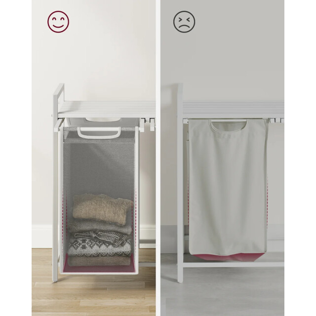 CaliCosy Wasmand met 2 uitschuifbare compartimenten lichtgrijs l71 cm 2929521 large