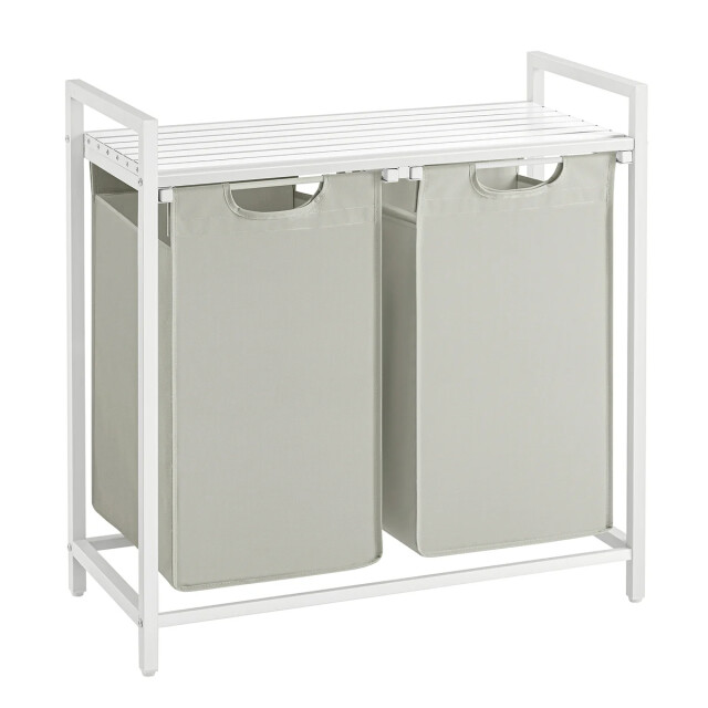 CaliCosy Wasmand met 2 uitschuifbare compartimenten lichtgrijs l71 cm 2929521 large