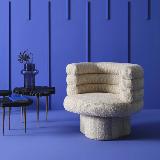 Signature Draaibare fauteuil in écru stof l82 cm trefle 3061014 large