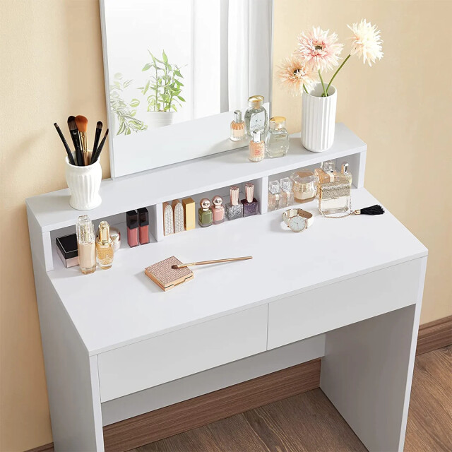 CaliCosy Kaptafel wit met 1 spiegel en 2 laden l80 x h140 cm 2930001 large