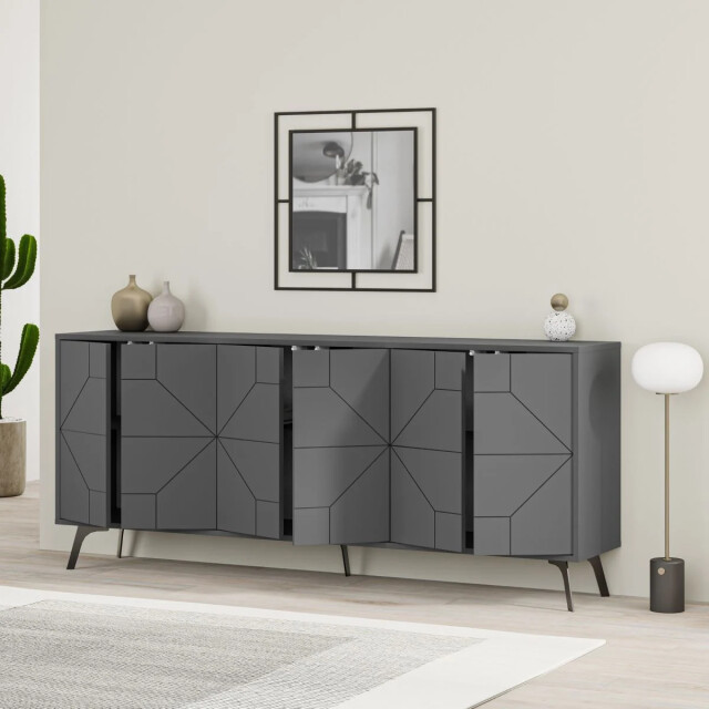 CaliCosy Buffet 6 deuren antraciet l184 cm dune 2930761 large