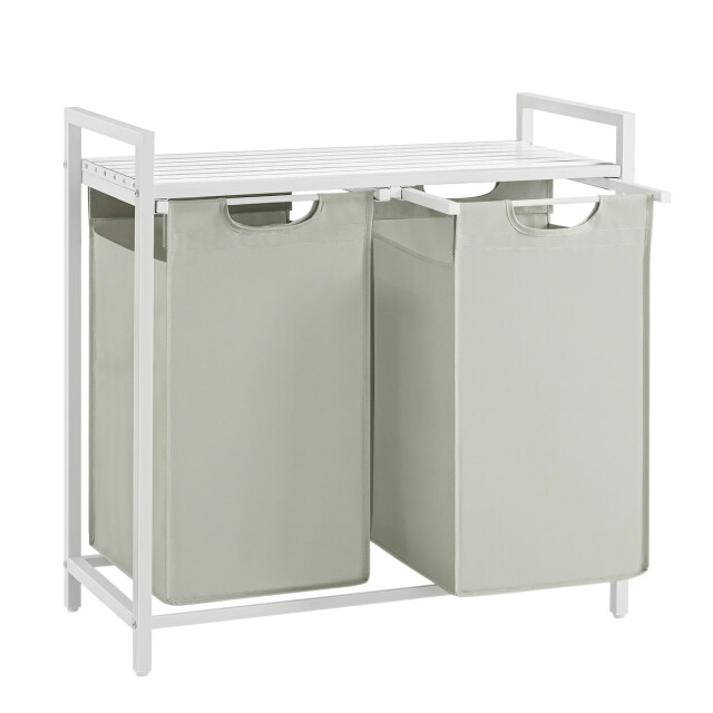 CaliCosy Wasmand met 2 uitschuifbare compartimenten lichtgrijs l71 cm 2929521 large