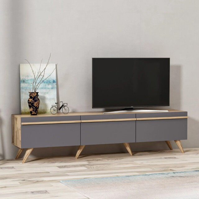 CaliCosy Meubel tv 3 deuren antraciet grijs l180 cm amsterdam 2930401 large