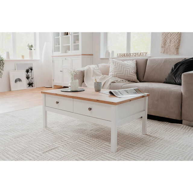 CaliCosy Salontafel 2 laden l100 cm wit decor bergen 2929981 large