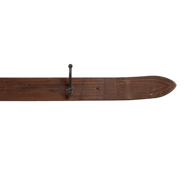 Clayre & Eef Wandkapstok 4 haken ski 170x8x12 cm hout metaal 3169109 large
