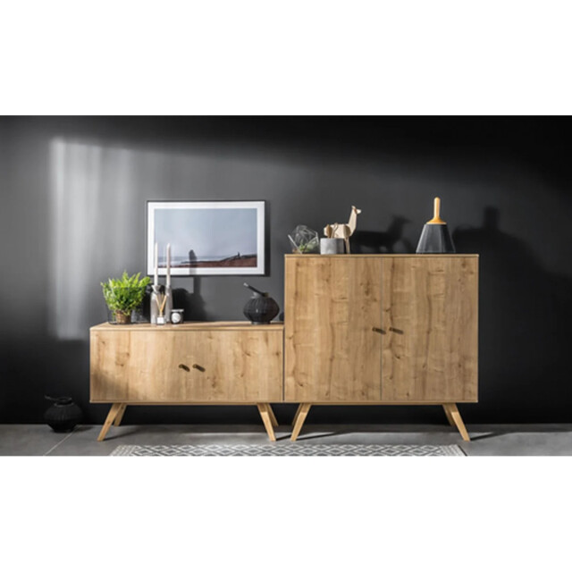 CaliCosy Dressoir met 2 deuren en 6 legplanken b120 cm nature 2937566 large