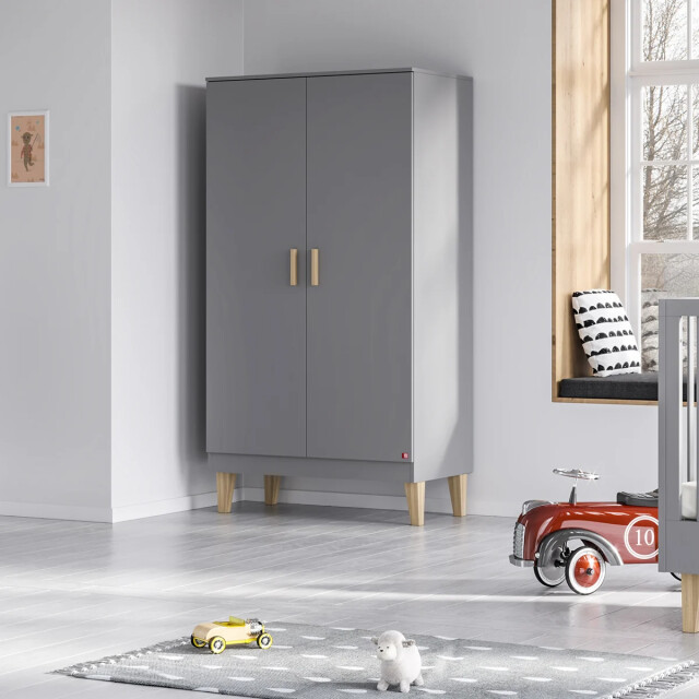 CaliCosy Kast met 2 deuren, 2 planken en 1 kledingstang l100 x h186.5 cm lounge 2937586 large